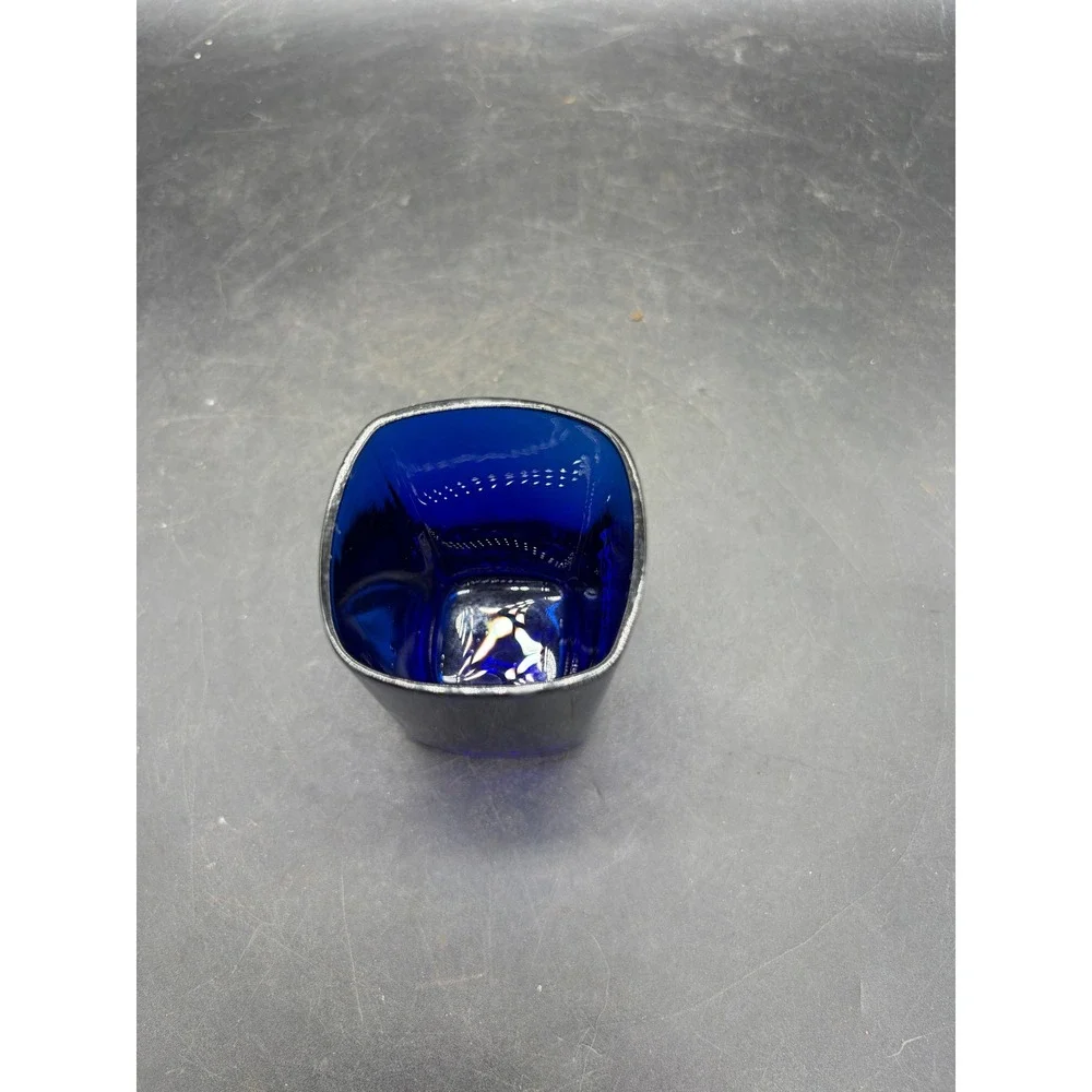 Romana Sambuca Cobalt Blue Glass Shot Glass Square Base Barware Collectible